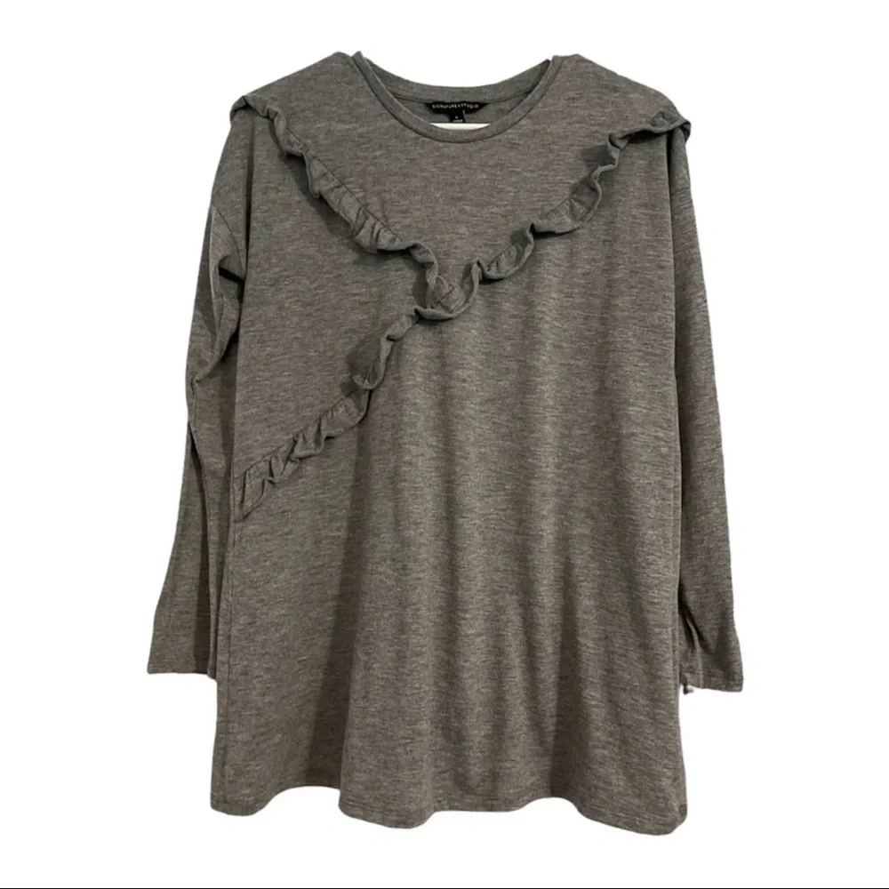 signiture studio womens long sleeve shirt gray size large - Picture 1 of 5